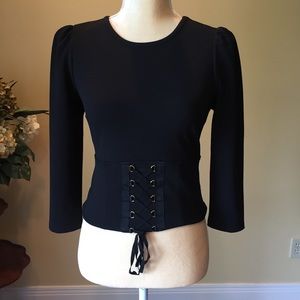 Express corset crop top puff sleeve top NWT XS